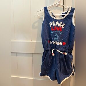 Cat & Jack Navy and White Girls Disney Romper